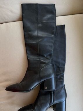 Sam Edelman Black Leather - Knee High Heel Boots